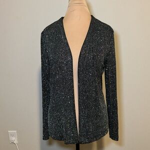 Black Sparkly Open Cardigan